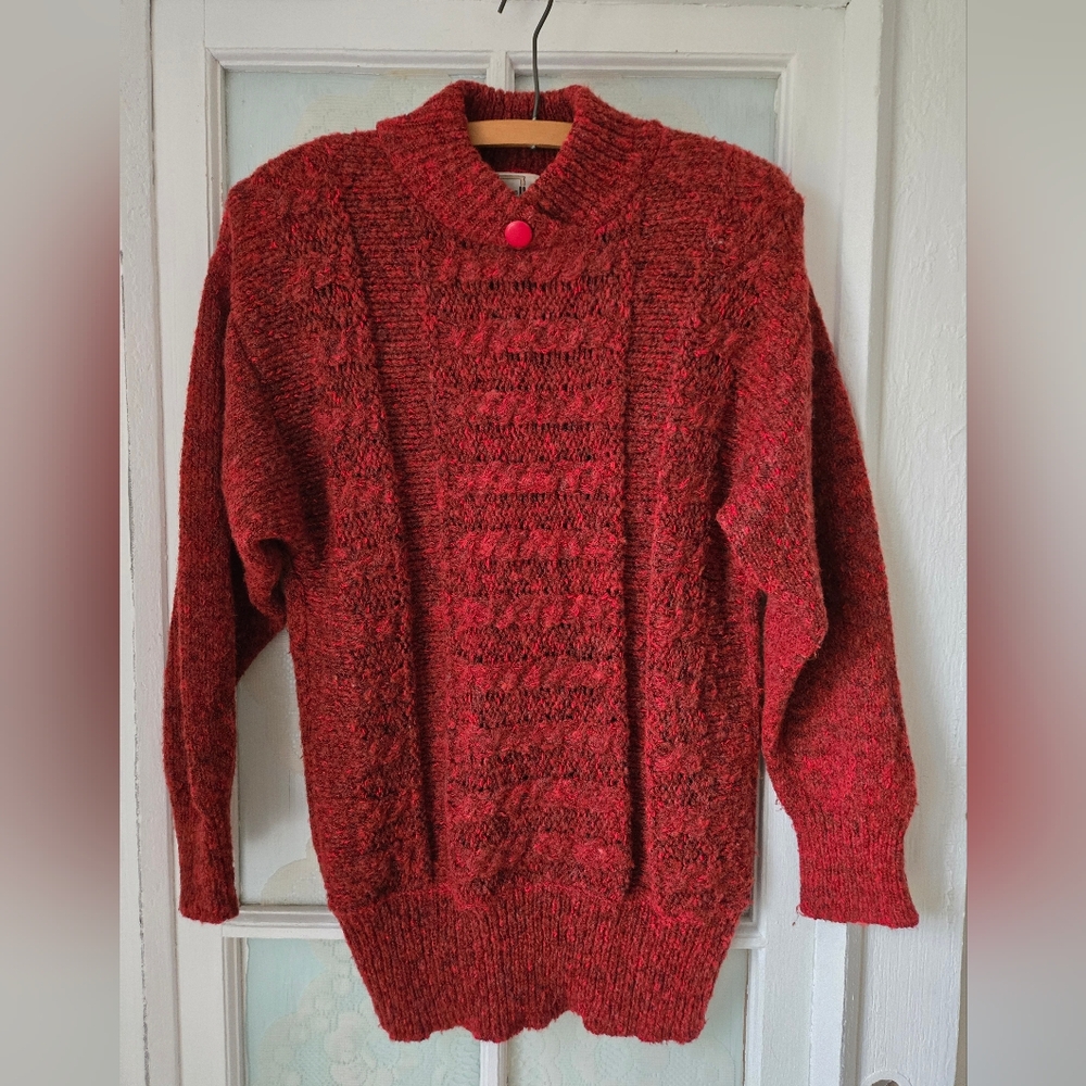 Marella Burnt Orange Textured Knit Vintage Sweater S/P